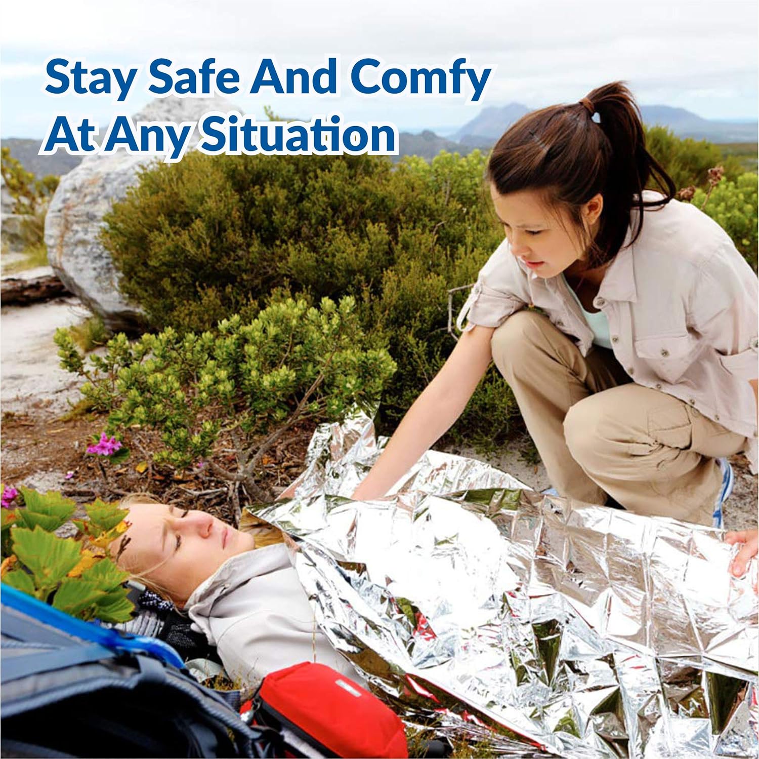 Primacare HB-10 Emergency Mylar Thermal Blankets – 10 Pack, 84" x 52", Silver – Reflective, Waterproof, Retains 90% Body Heat – for Survival, First Aid, Outdoors, Camping, EMS - Image 5