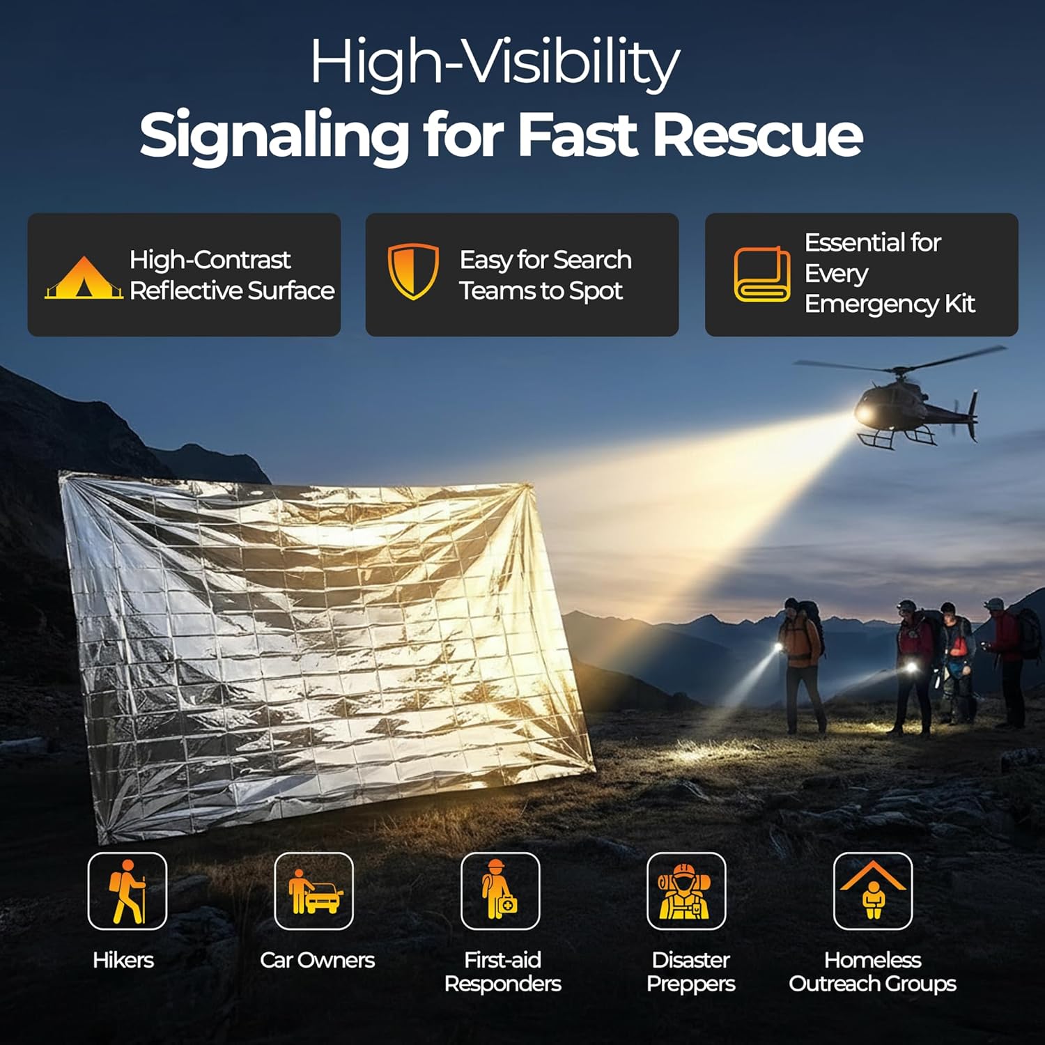 Sierra Madre Emergency Mylar Thermal Space Blanket for Survival – Waterproof Safety Shelter Retains 90% Body Heat – Ultralight & Compact Gear for Camping, First Aid & Prepper Supplies - Image 8