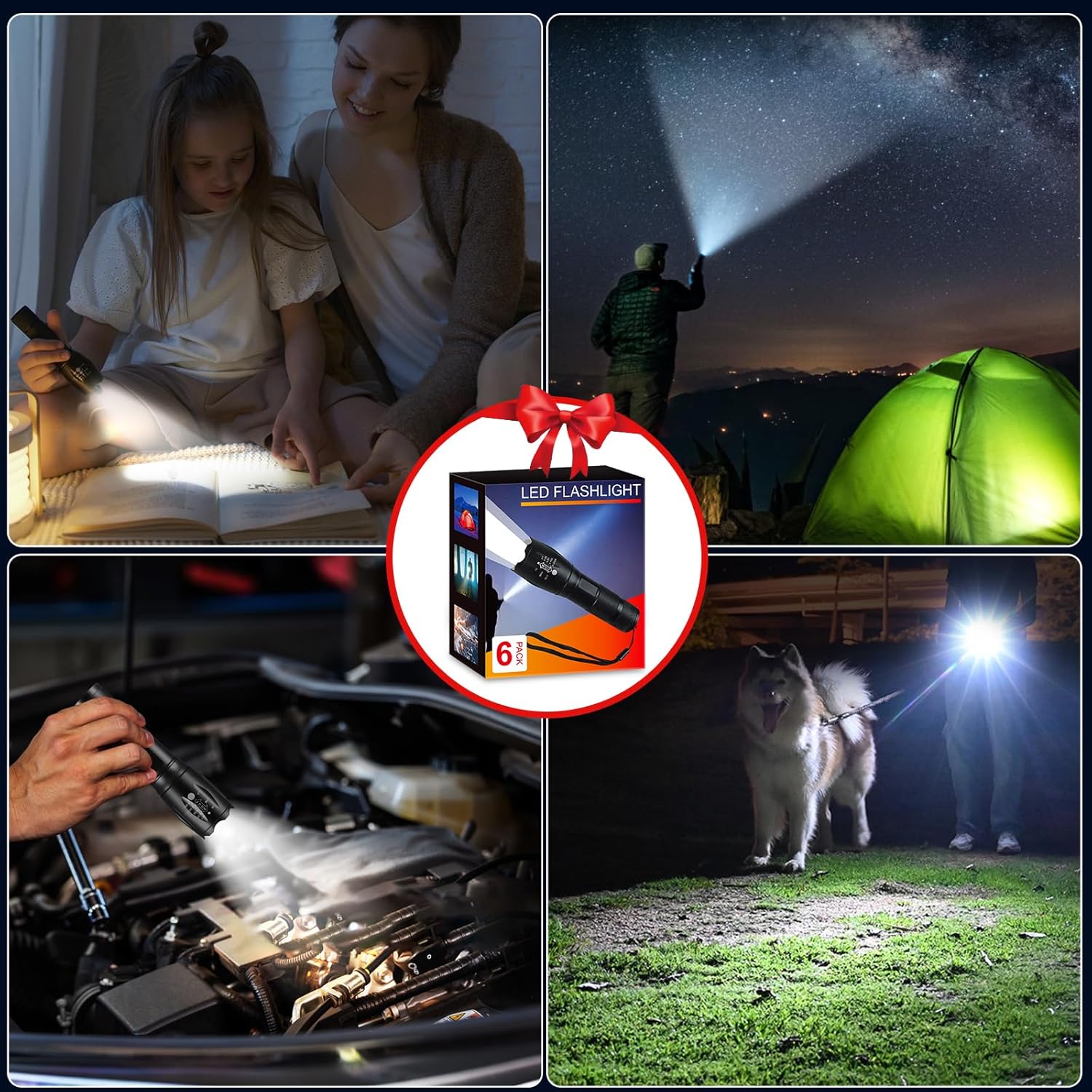 6Pack LED Flashlights High Lumens, 5Mode Tactical Flashlight for Home, Small Flashlights Powerful, Pocket Flash light Battery Powered, Adjustable Mini Torch Light for Father's Day Emergencies Camping - Image 7